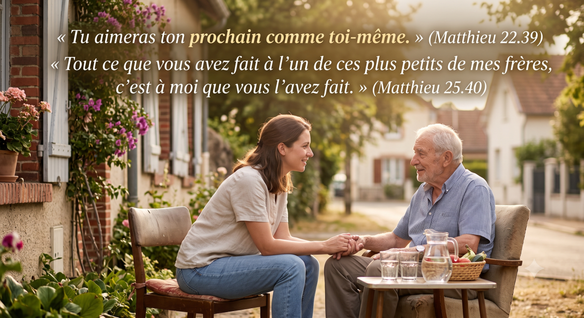 Prendre soin image du verset Mathieu 22.39